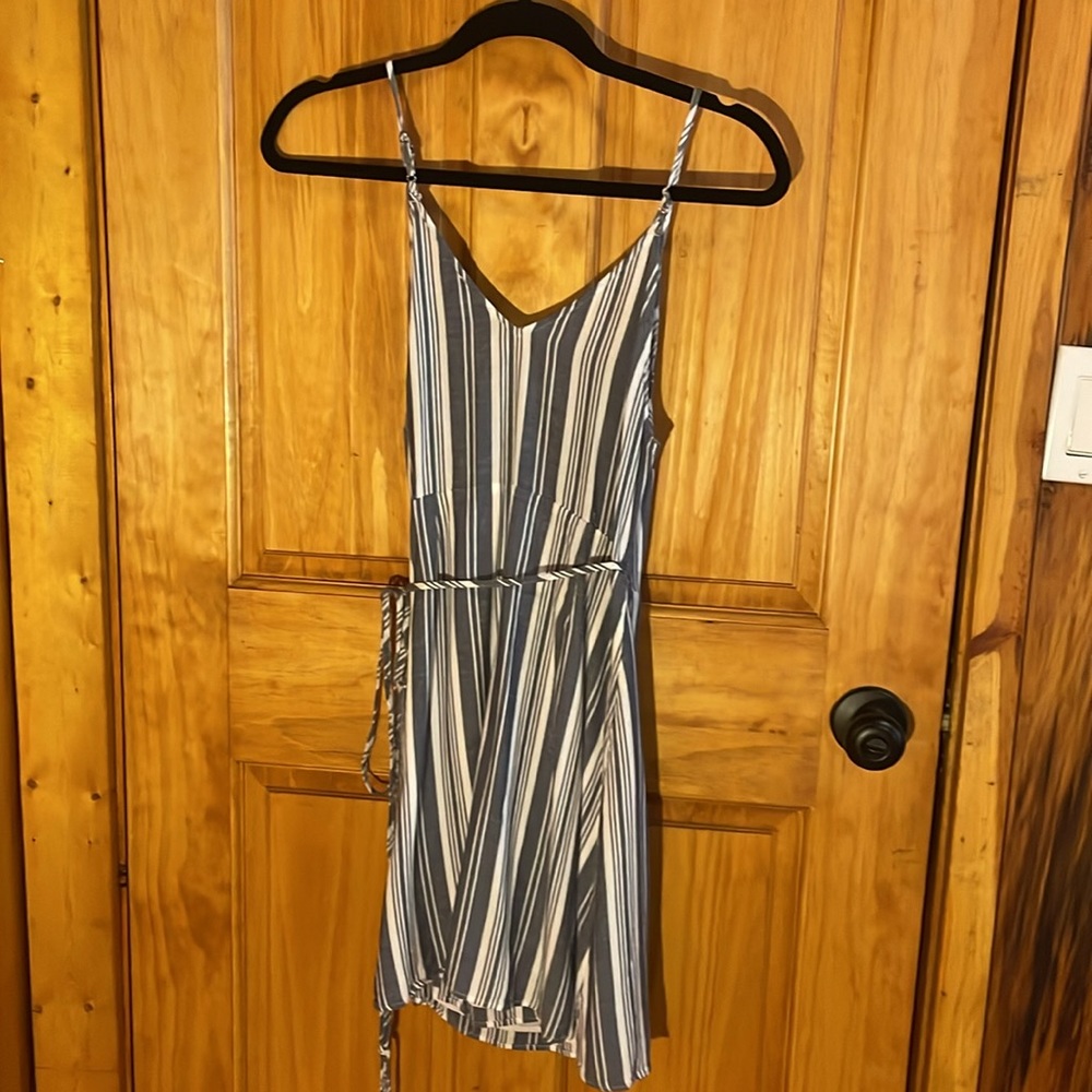 Ponte Marie Blue & White Stripe Wrap Dress EUC - Picture 5 of 8